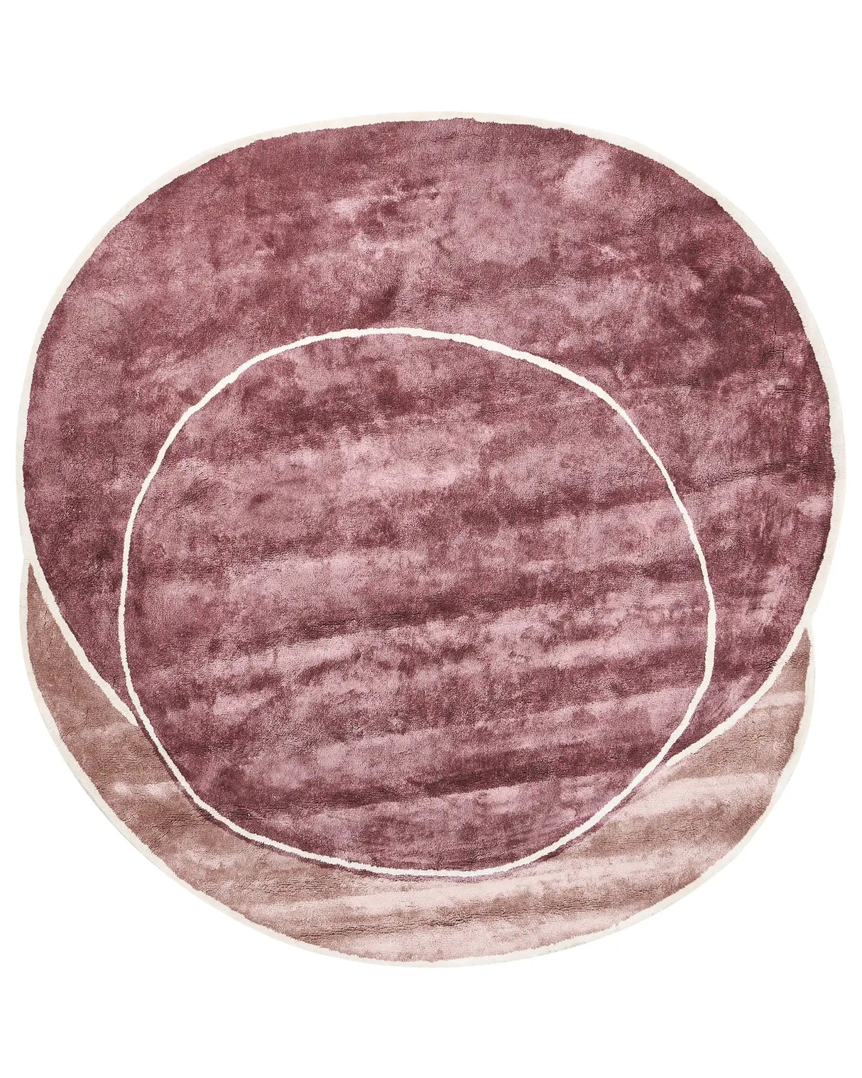 Area Rug Pink Viscose and Wool Geometric Pattern 200 x 200 cm Modern Glam Style Beliani