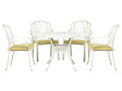 Garden Dining Set Off-White Aluminium Outdoor Table 4 Chairs Polyester Seat Pads Beliani