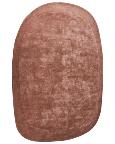 Area Rug Brown Viscose and Wool Irregular Shape 200 x 300 cm Modern Glam Style Beliani