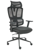 Office Chair Black Mesh Polyester Swivel Seat Sliding Headrest Adjustment Armrest Up/Down Beliani