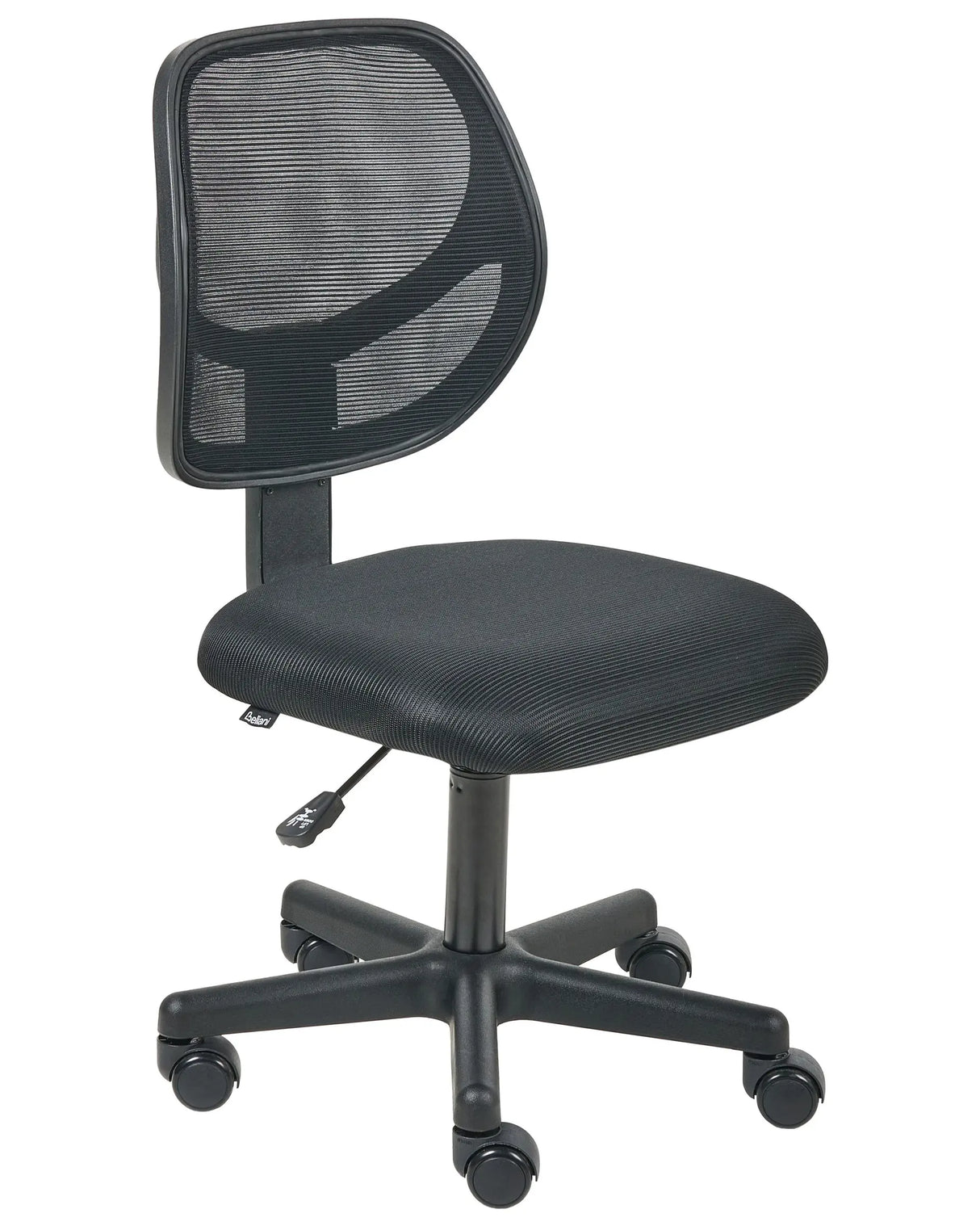 Office Chair Black Mesh Fabric Upholstery Armeless Design Full Swivel Seat Height Adjustment Beliani