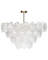 Chandelier Brass Metal and Glass   80 cm Pendant Lamp Glamour Style Beliani