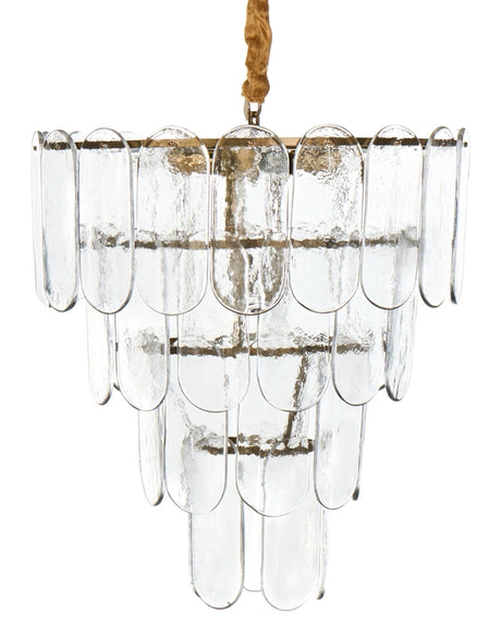 Chandelier Brass Metal and Glass  48 cm Pendant Lamp Glamour Style Beliani