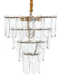 Chandelier Brass Metal and Glass  48 cm Pendant Lamp Glamour Style Beliani