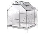 Garden Greenhouse Silver Polycarbonate Sheets Aluminum Frame Walk-In Sliding Doors UV Protection Beliani
