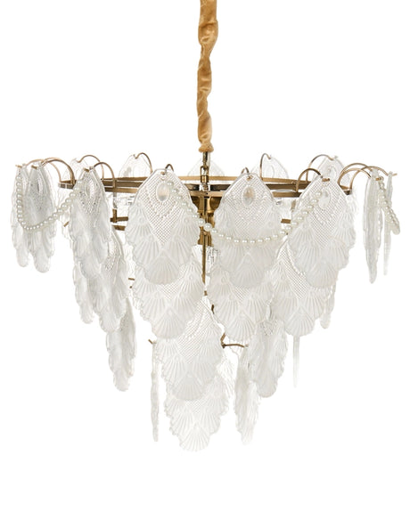 Chandelier Brass Metal and Glass  46 cm Pendant Lamp Glamour Style Beliani