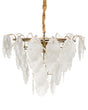 Chandelier Brass Metal and Glass  46 cm Pendant Lamp Glamour Style Beliani