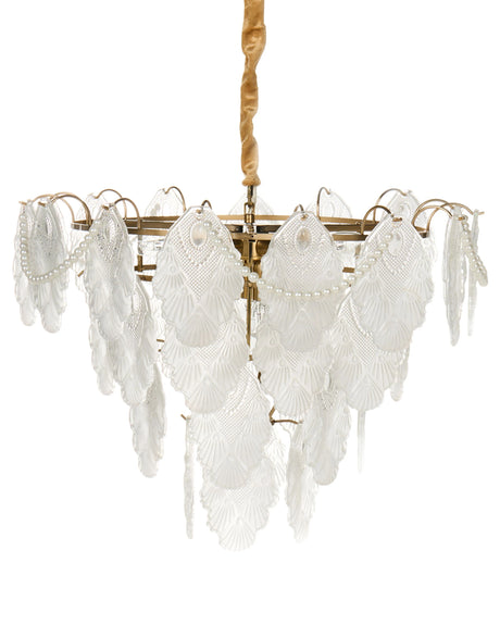 Chandelier Brass Metal and Glass  46 cm Pendant Lamp Glamour Style Beliani
