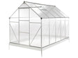 Large Garden Greenhouse Silver Polycarbonate Sheets Aluminum Frame Walk-In Sliding Doors UV Protection Beliani