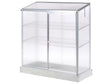 Balcony Greenhouse Silver Polycarbonate Panels Aluminium Frame with Shelves Sliding Door UV Protection Beliani