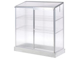 Balcony Greenhouse Silver Polycarbonate Panels Aluminium Frame with Shelves Sliding Door UV Protection Beliani