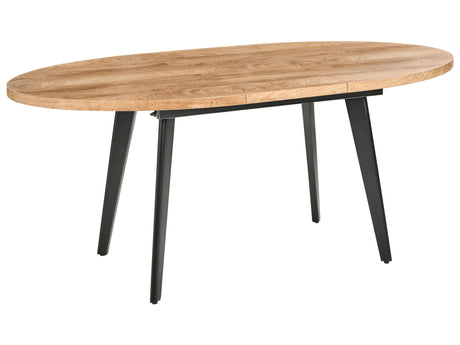 Extending Dining Table Brown MDF Metal Legs Buttefly Leaf Mechanism Beliani