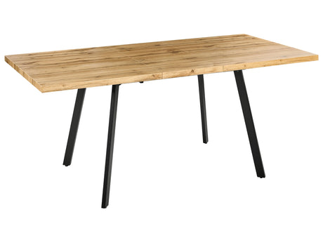 Extending Dining Table Brown MDF Metal Legs Buttefly Leaf Mechanism Beliani