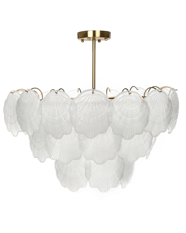 Chandelier Brass Metal and Glass  60 cm Pendant Lamp Glamour Style Beliani