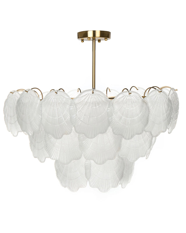 Chandelier Brass Metal and Glass  60 cm Pendant Lamp Glamour Style Beliani