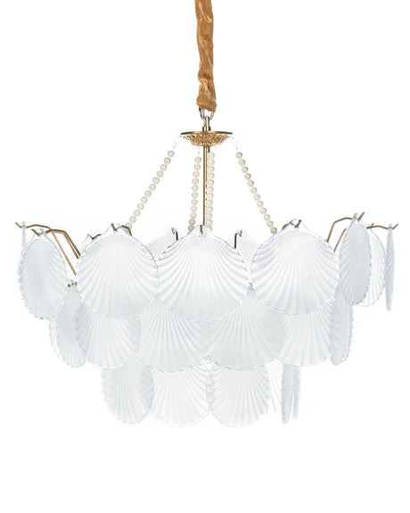 Chandelier Brass Metal and Glass  56 cm Pendant Lamp Glamour Style Beliani