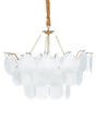 Chandelier Brass Metal and Glass  56 cm Pendant Lamp Glamour Style Beliani