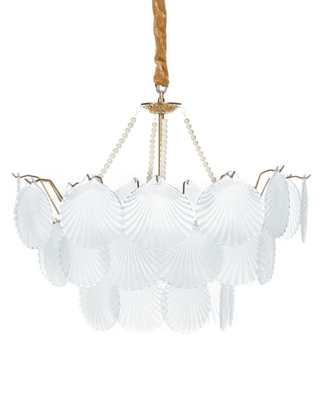 Chandelier Brass Metal and Glass  56 cm Pendant Lamp Glamour Style Beliani