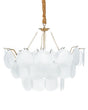 Chandelier Brass Metal and Glass  56 cm Pendant Lamp Glamour Style Beliani