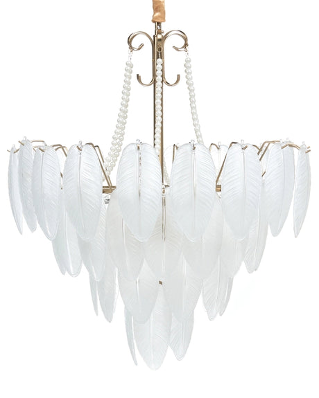 Chandelier Brass Metal and Glass  60 cm Pendant Lamp Glamour Style Beliani
