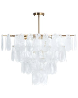 Chandelier Brass Metal and Glass  80 cm Pendant Lamp Glamour Style Beliani