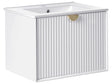 Wall Mounted Vanity Unit with Basin White Engineered Wood Bathroom Cabinet Storage 60 x 43 cm Modern Design Beliani