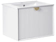 Wall Mounted Vanity Unit with Basin White Engineered Wood Bathroom Cabinet Storage 60 x 43 cm Modern Design Beliani