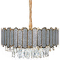 Chandelier Brass Metal and Glass Crystals  46 cm Pendant Lamp Glamour Style Beliani