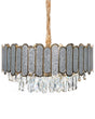 Chandelier Brass Metal and Glass Crystals  46 cm Pendant Lamp Glamour Style Beliani