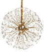 Chandelier Brass Metal and Glass Crystals  60 cm Pendant Lamp Glamour Style Beliani
