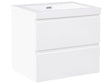Wall Mounted Vanity Unit with Basin to Bathroom White MDF Wood 2 Drawers 60 x 46 cm Modern Beliani
