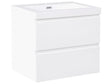 Wall Mounted Vanity Unit with Basin to Bathroom White MDF Wood 2 Drawers 60 x 46 cm Modern Beliani