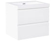 Wall Mounted Vanity Unit with Basin to Bathroom White MDF Wood 2 Drawers 60 x 46 cm Modern Beliani