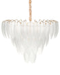 Chandelier Brass Metal and Glass Crystals  60 cm Pendant Lamp Glamour Style Beliani