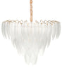 Chandelier Brass Metal and Glass Crystals  60 cm Pendant Lamp Glamour Style Beliani