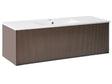 Wall Mounted Vanity Unit with Basin Brown Engineered Wood Bathroom Cabinet Storage Ceramic Sink 120 cm Modern Design Beliani