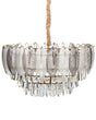 Chandelier Brass Metal and Glass Crystals  50 cm Pendant Lamp Glamour Style Beliani