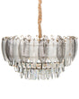 Chandelier Brass Metal and Glass Crystals  50 cm Pendant Lamp Glamour Style Beliani