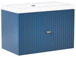 Wall Mounted Bathroom Cabinet Vanity Unit Dark Blue MDF 80 x 46 cm with 2 Drawers with Washbasin Beliani