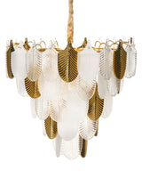 Chandelier Brass Metal and Glass Crystals  46 cm Pendant Lamp Glamour Style Beliani