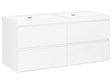 Wall Mounted Vanity Unit with Basin to Bathroom White MDF Wood 4 Drawers 120 x 46 cm Modern Beliani