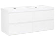 Wall Mounted Vanity Unit with Basin to Bathroom White MDF Wood 4 Drawers 120 x 46 cm Modern Beliani