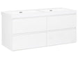 Wall Mounted Vanity Unit with Basin to Bathroom White MDF Wood 4 Drawers 120 x 46 cm Modern Beliani