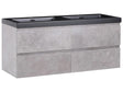 Wall Mounted Vanity Unit with Basin to Bathroom Grey MDF Wood 4 Drawers 120 x 46 cm Modern Beliani