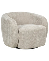 Swivel Armchair Beige Polyester Upholstery with Armrests Wide Seat Living Room Modern Beliani