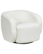 Swivel Armchair Light Beige Polyester Upholstery with Armrests Wide Seat Living Room Modern Beliani