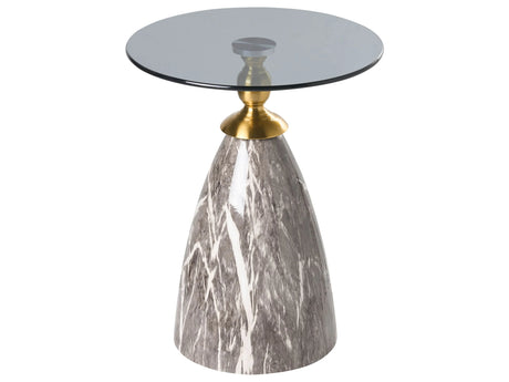 Side Table Black Metal Tempered Glass Top Marble Effect Small Coffee Table End Table Glamour Style Beliani