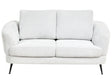 2 Seater Sofa Off-White Fabric Upholstery Iron Black Legs with Armrests Living Room Reading Corner Modern Style Beliani