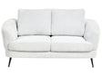 2 Seater Sofa Off-White Fabric Upholstery Iron Black Legs with Armrests Living Room Reading Corner Modern Style Beliani