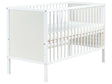 Baby Cot Bed White MDF 60 x 120 cm with Bars Height Adjustable Standard Size Nursery Accessories Minimalistic Design Beliani